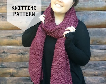 KNITTING SCARF PATTERN || Blanket Scarf Pattern, Beginner Knitting Pattern, Long Open Scarf, Pattern, Easy Pattern, Scarf Pattern