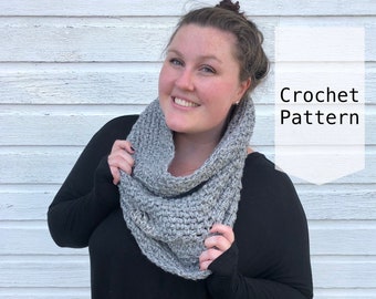 CROCHET SCARF PATTERN || crochet cowl pattern, large cowl pattern, chunky scarf, beginner scarf pattern