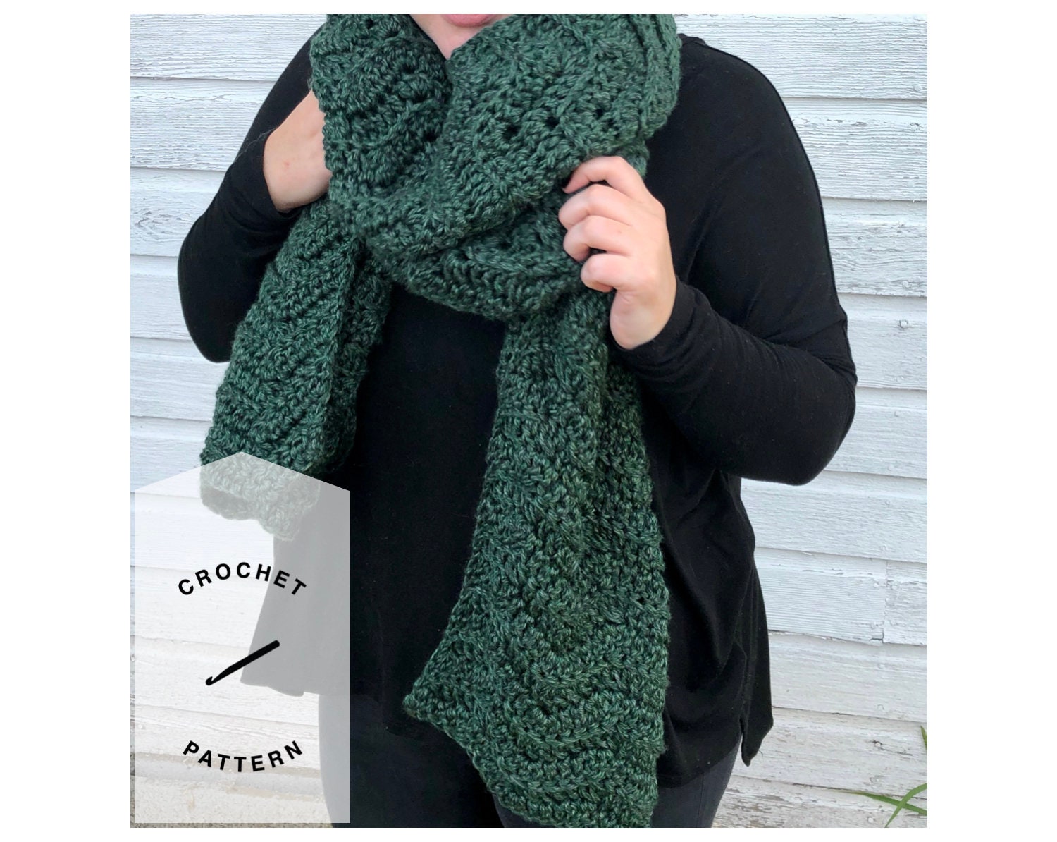 CROCHET SCARF PATTERN || blanket scarf pattern, handmade scarf pattern, chunky crochet scarf, beginner scarf pattern,