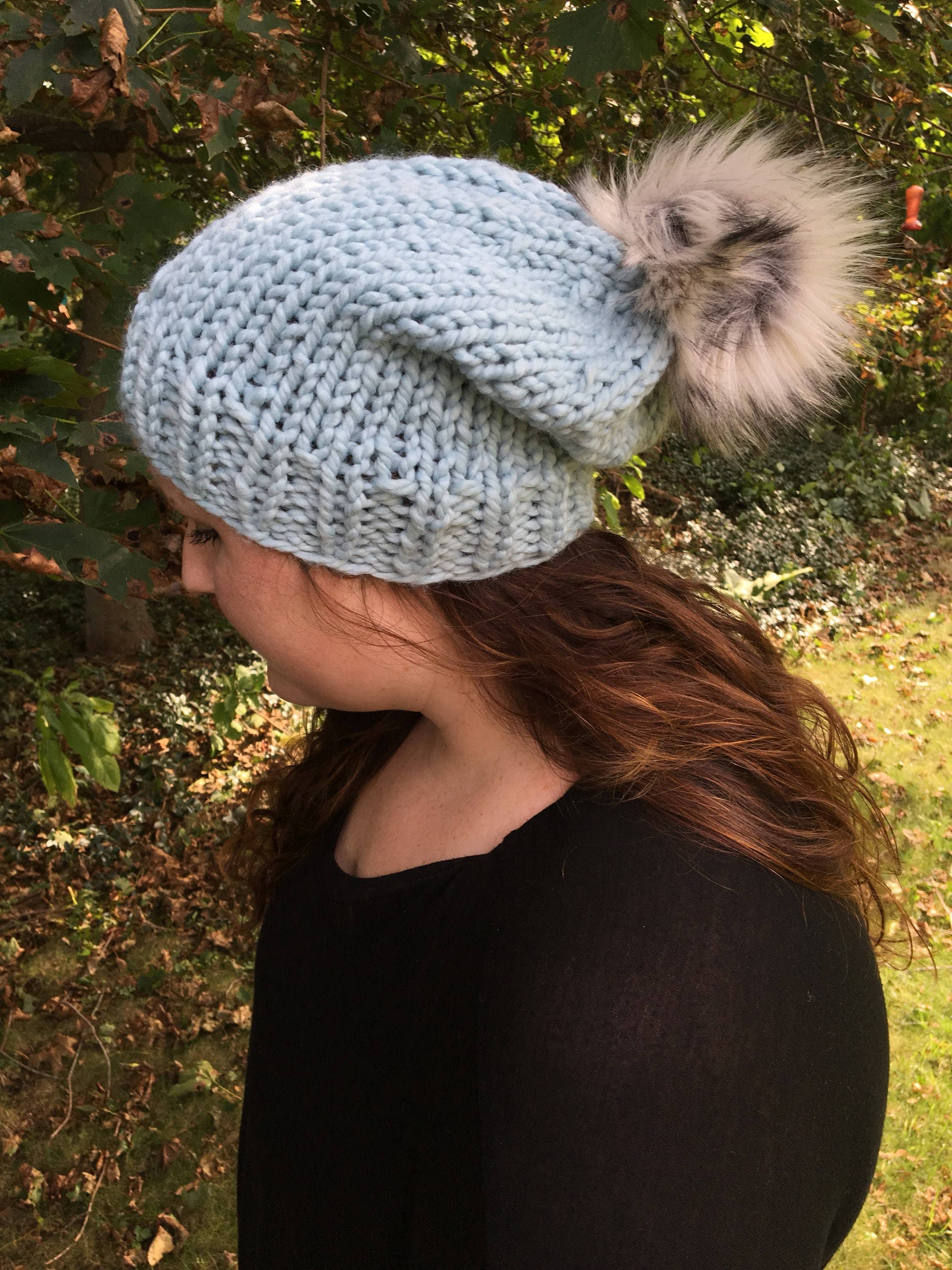 Knitted Caps Pattern KNIT HAT PATTERN || Slouchy Knit Hat, Classic Beanie, Beginner Knitting ...
