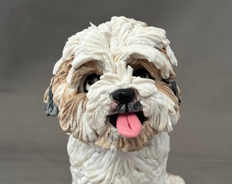 Shaggy Shih Tzu dog figurine