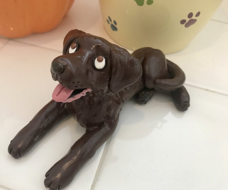 Chocolate lab / labrador retriever dog figurine | Etsy