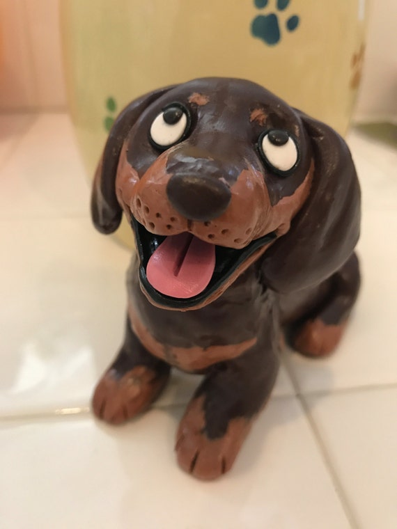 Chocolate and Tan Dachshund Dog Figurine Etsy