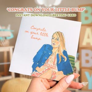 Herzlichen Glückwunsch zu Ihrem kleinen Bauch | Baby Party, Schwangerschaft Glückwünsche Karte | Sofortiger Download, Druck zu Hause! | 13x12cm | Popkultur, Lustig