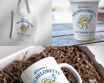 Montreal Bachelorette | St. Viateur Bagel Graphic | Perfect for Bachelorette Gift Bags, Bridal Shower Swag | Download, Customize, Print!