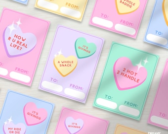Best Friends Slang Valentines Day Cards |  Bestie-Tines for Teens & School | 90s Inspired | Instant Download