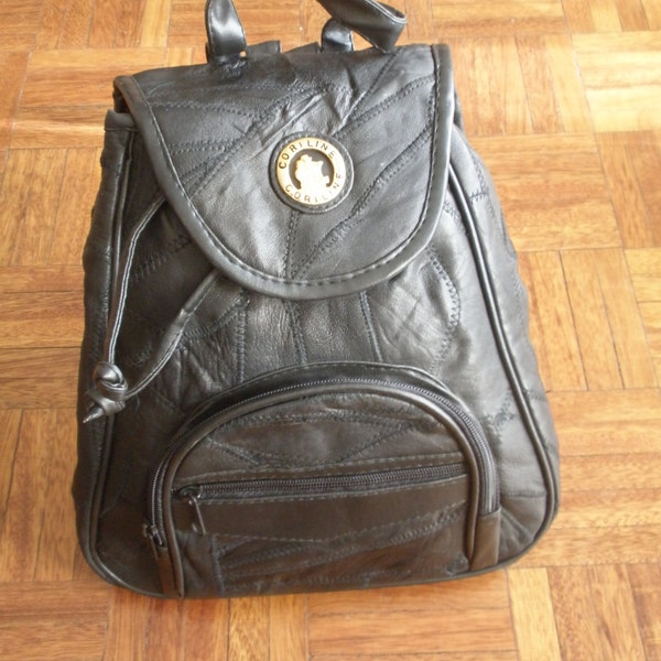 50%SALE Unique vintage Leather Bagpack - Bag black