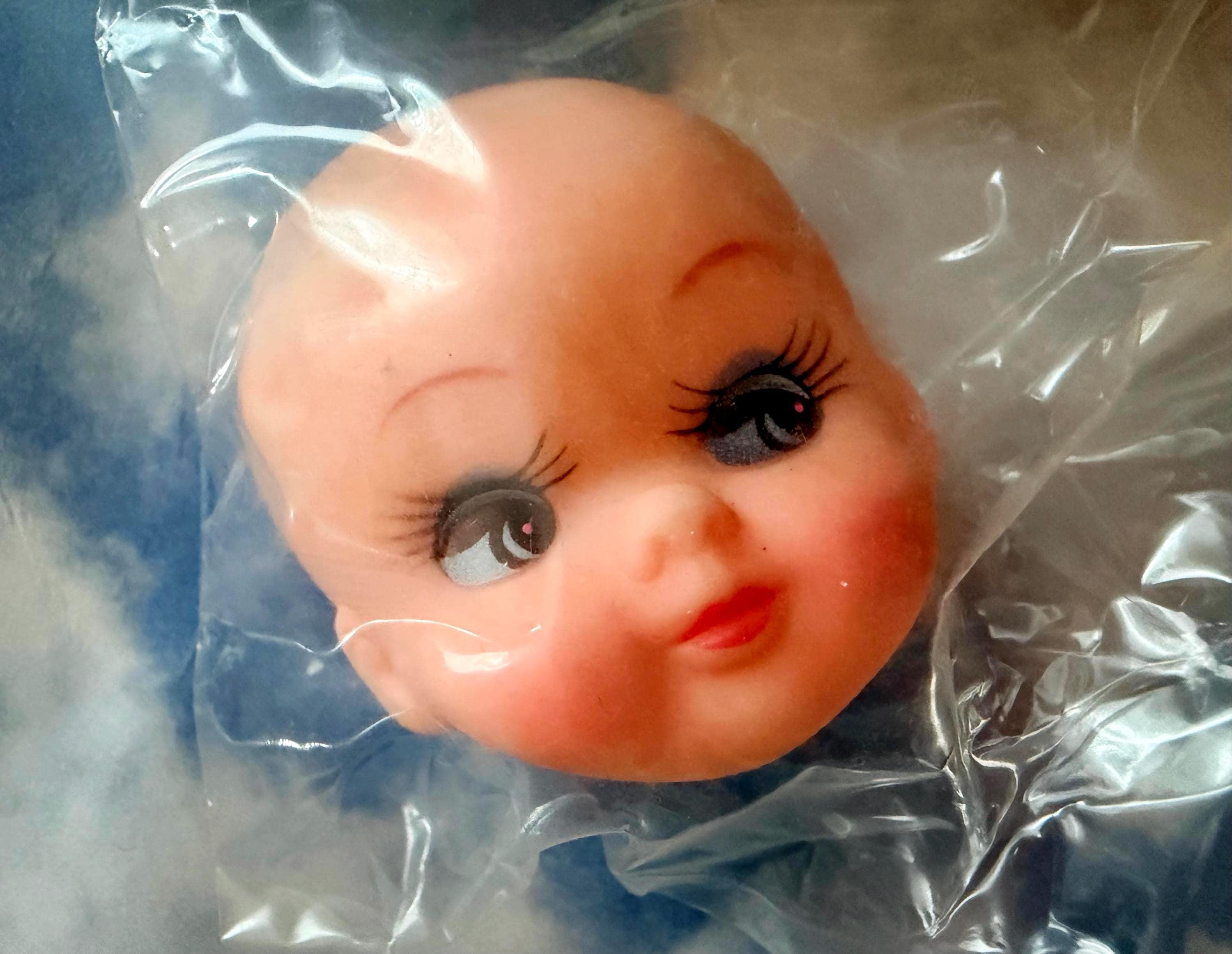Vintage Rubber Face Doll Blue - Etsy