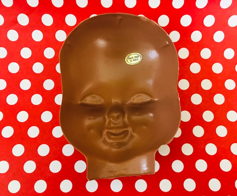African Doll Face Vintage African American Doll Head Doll Crafting Celluloid Doll Face