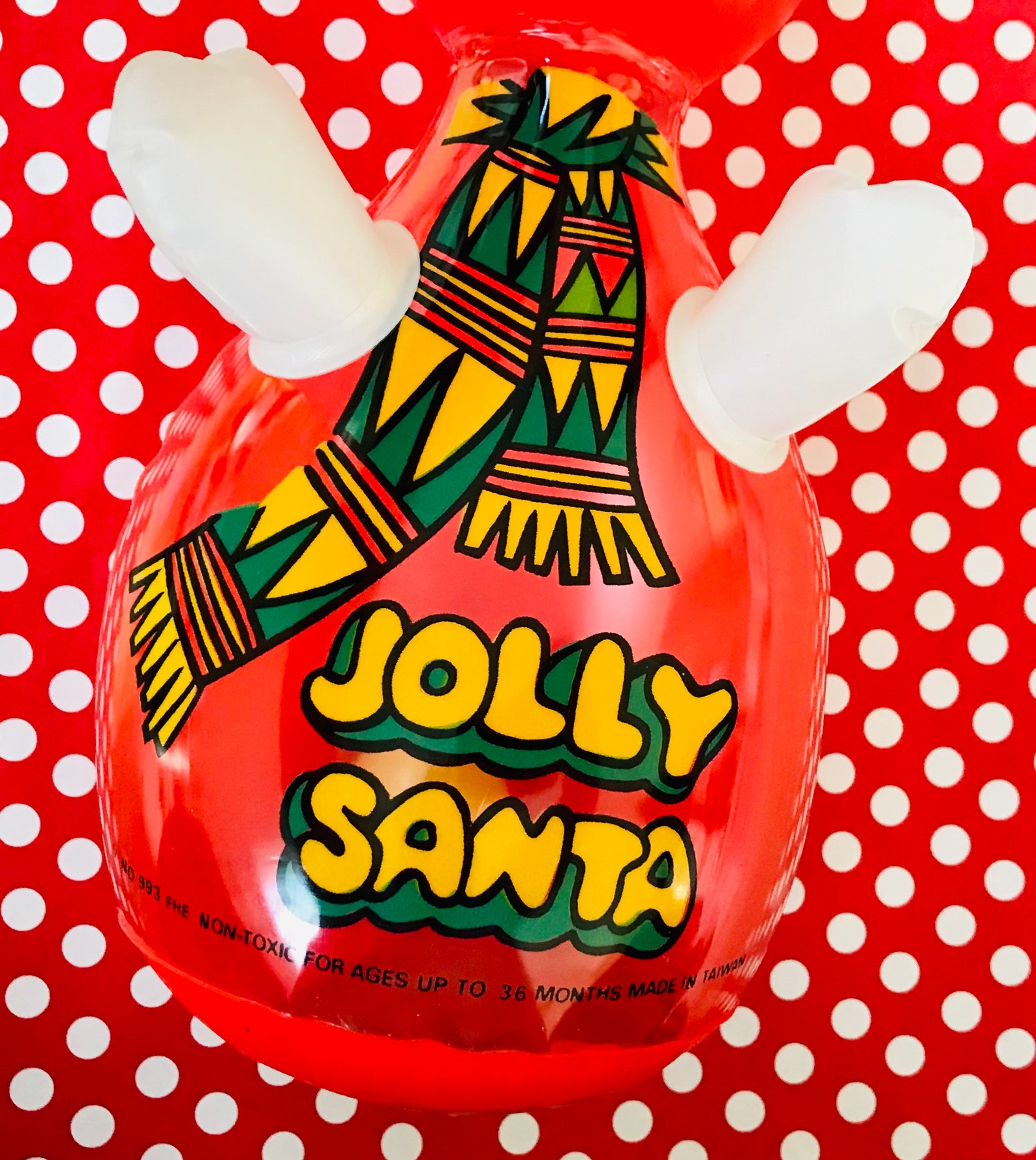 Vintage Inflatable Santa Squeaky Toy Vintage Santa Toy Blow Etsy