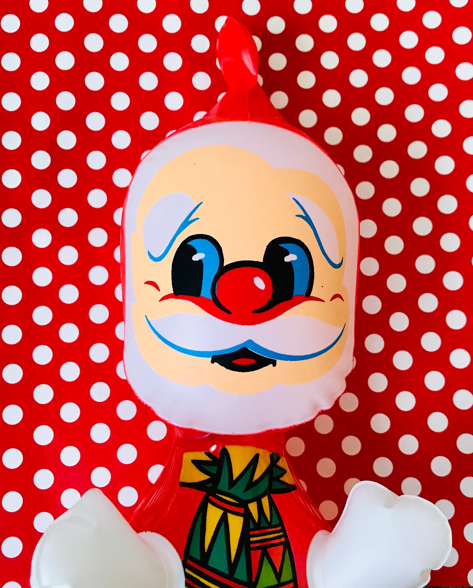 Vintage Inflatable Santa Squeaky Toy Vintage Santa Toy Blow Etsy