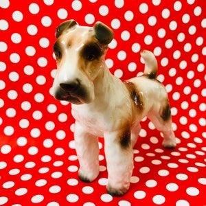 Vintage Terrier Figurine, Fox Terrier, Ceramic Terrier, Vintage Dog, Dog Figurine, Fox Terrier Collectible, Dog Collectible