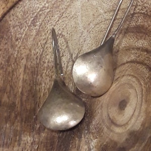 Vintage Sterling Silver Teardrop Hook Earrings