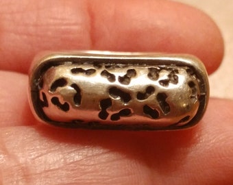 Beautiful Unique Solid Chunky Sterling Silver Modern Retro Ring Size 9