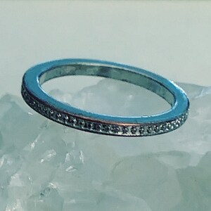 Vintage Silvertone Plain Thin Band Ring Size 6 1/4
