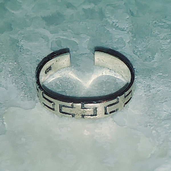 Vintage Sterling Silver Maze Toe Ringr