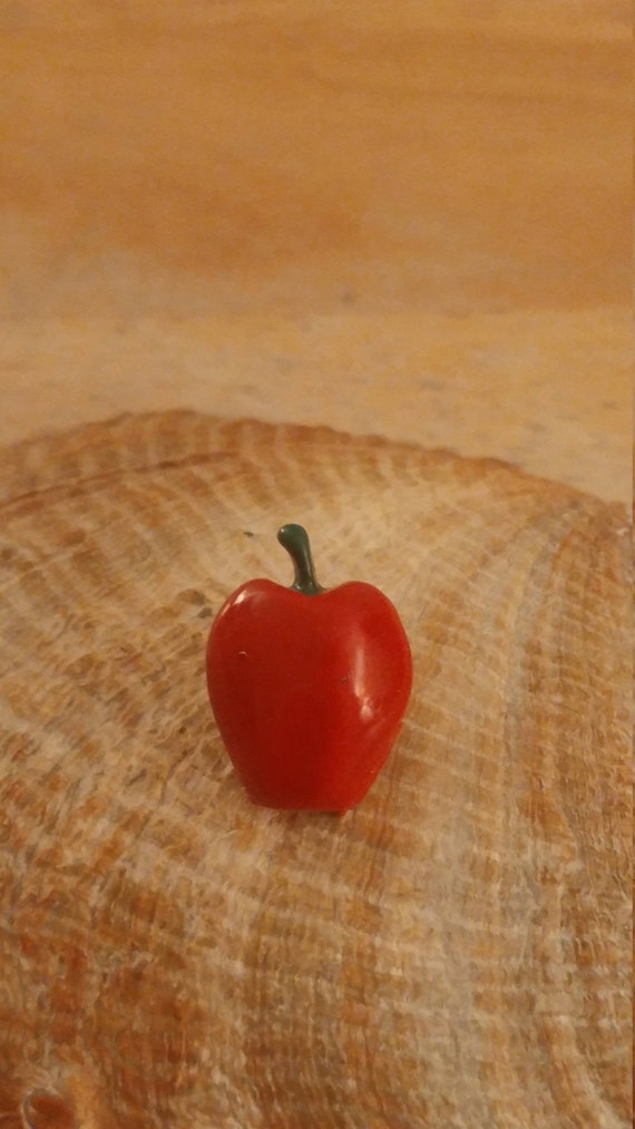 Vintage Signed Jubilee Red Apple Lapel Pin