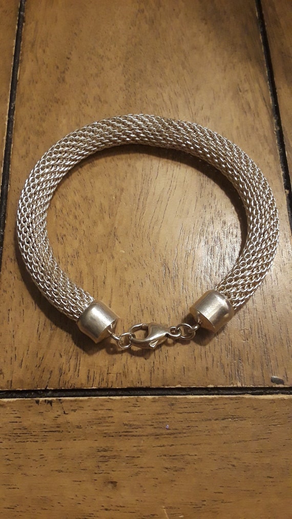 Vintage Sterling Silver Mesh Bracelet