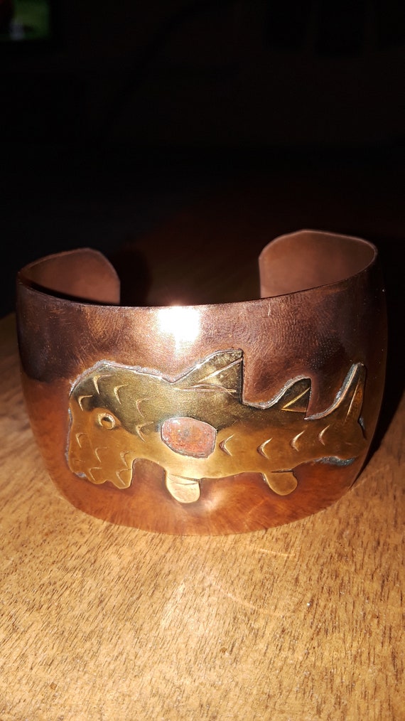 Vintage Mexican Genuine Copper And Brass Manatee … - image 5