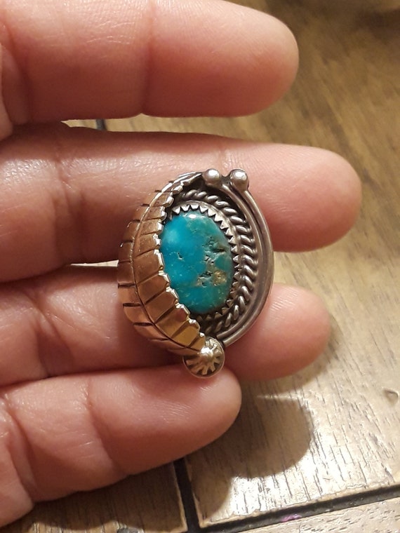 BETHZA Feather Ring Genuine Turquoise Feather Rings For Women Her 925 Sterling Silver Oxidized Western Ring Navajo Jewelry Gift For Birthday Mother's Day