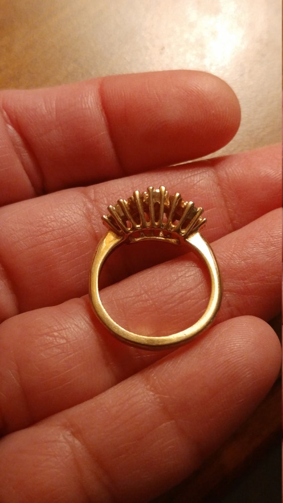 Lovely Vintage 18kt HGE 3 Row Cubic Zirconia Ring Size 6 - Etsy Lovely Vintage 18kt HGE 3 Row Cubic Zirconia Ring Size 6 - Etsy