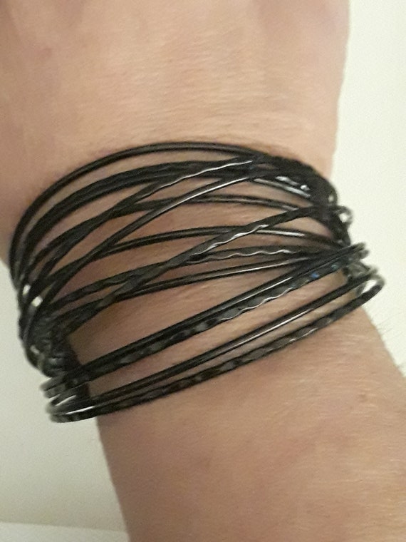 Unique Statement Vintage Black Painted Wire Mod C… - image 3