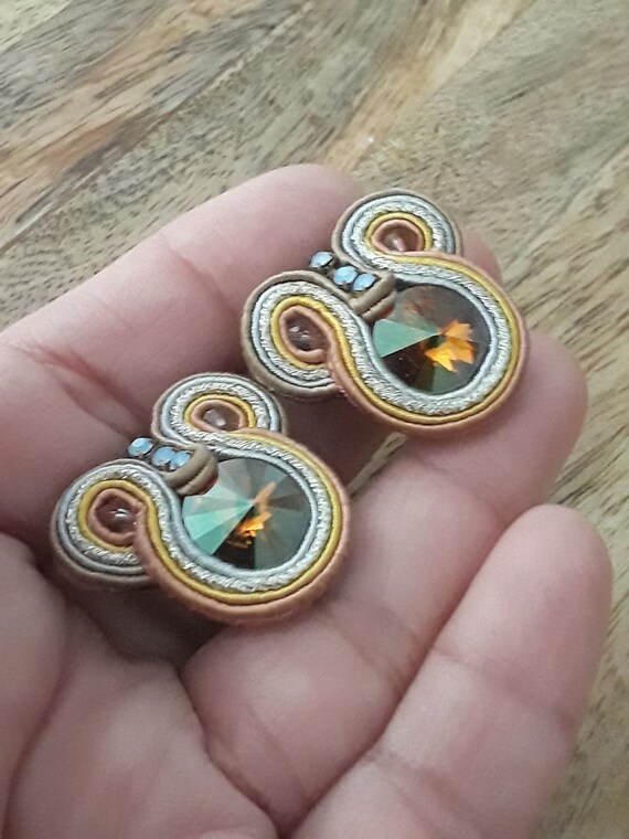 Stunning Vintage 50s  Mid Century Thread Amber Cr… - image 6