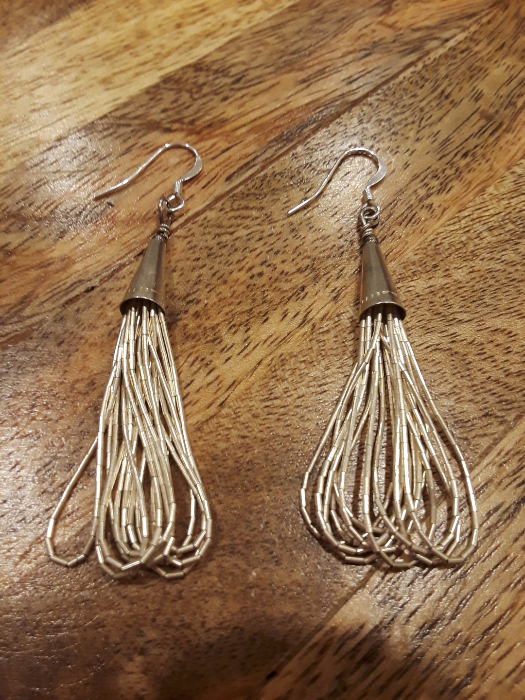 Beautiful Vintage Native American Indian Liquid Sterling Silver Dangle ...