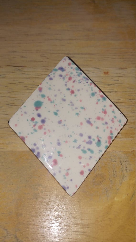Unique Vintage White Confetti Dots Ceramic Triangl
