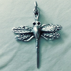 Beautiful Vintage Sterling Silver Dragonfly Pendant