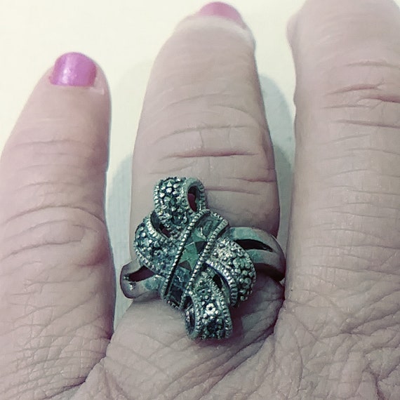 Beautiful Vintage 50s Sterling Silver Marcasite S… - image 3
