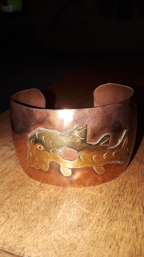 Vintage Mexican Genuine Copper And Brass Manatee … - image 2