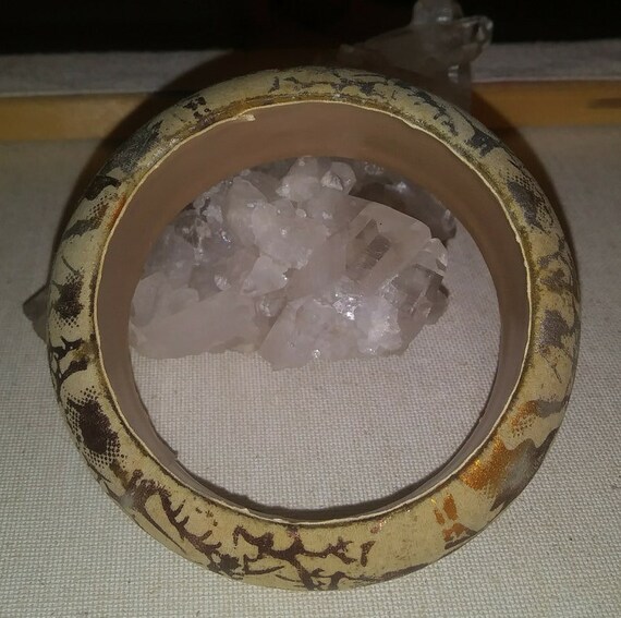 Unique Beautiful Vintage Mod Fabric Bangle Bracel… - image 2