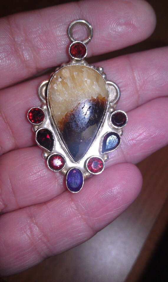 Stunning Vintage Sterling Siver Amethyst And Ruby 