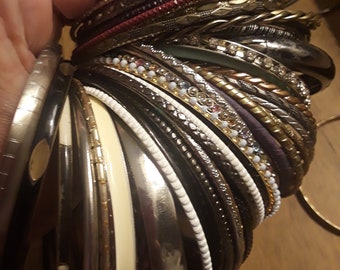 LOT OF 85 Mixed Metal Bangle Bracelets