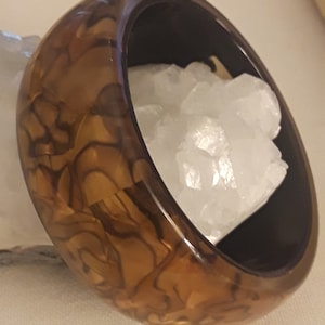Lovely Vintage Brown Swirl Thick Chunky Wide  Acrylic  Or Lucite Bangle Bracelet