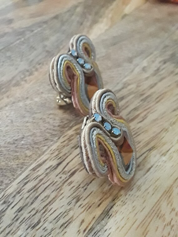 Stunning Vintage 50s  Mid Century Thread Amber Cr… - image 3