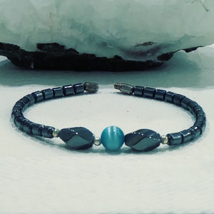 Vintage Genuine Hematite Beaded Bracelet