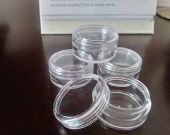 10- 5g 5ml Crystal Clear plastic Jars /lot of 10/ Containers for lip balm beads cosmetic