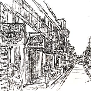 Bourbon Street, New Orleans Pen & Inks