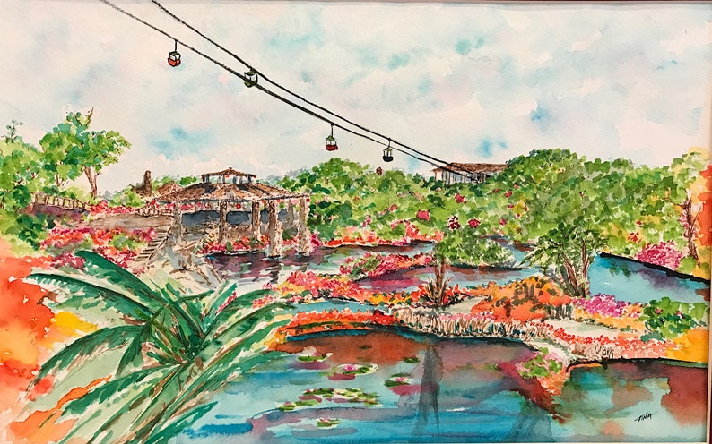 Remembering The Skyride Over The Gardens San Antonio Sunken Etsy