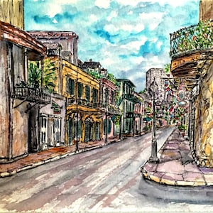 Calle Dumaine, NOLA Watercolor Series #8, enmarcado