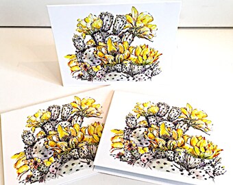 Texas Prickly Pear Cactus Flower Notecards