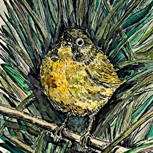 Yellow Warbler, Backyard Bird Series, original watercolor painting
