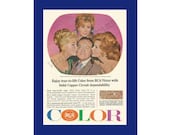 BOB HOPE RCA Victor Color Television Original 1965 Vintage Print Ad - Rhonda Fleming, Jill St. John and Marilyn Maxwell