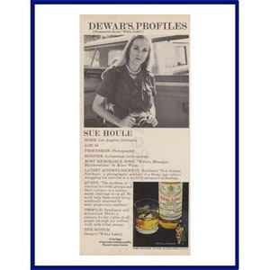 DEWAR&#39;S WHITE LABEL Scotch Whisky Original 1978 Vintage Print Advertisement &quot;Dewar&#39;s Profiles&quot; Sue Houle, Photographer