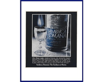 SAMBUCA ROMANA LIQUEUR Original 1979 Vintage Color Print Anuncio &quot;After Dinner Magic&quot;.