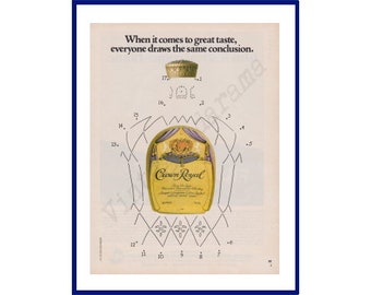 SEAGRAM'S CROWN ROYAL Original 1981 Vintage Color Print Advertisement "When It Comes To Great Taste, Everyone Draws The Same Conclusion."