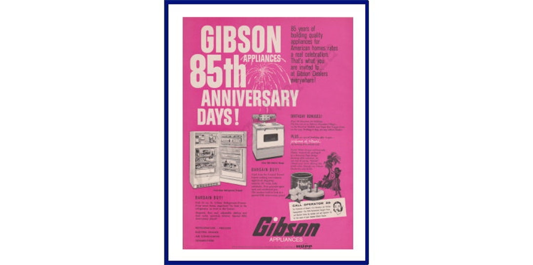 GIBSON APPLIANCES Original 1961 Vintage Color Print Etsy