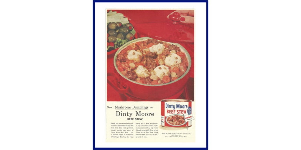 DINTY MOORE Beef Stew Original 1957 Vintage Color Print - Etsy